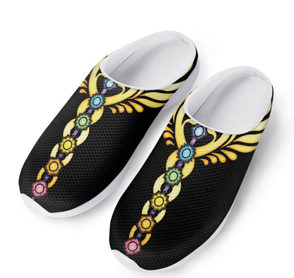 The Seven Chakras Caduceus Print Mesh Casual Shoes