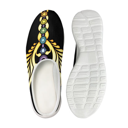 The Seven Chakras Caduceus Print Mesh Casual Shoes