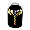 The Seven Chakras Caduceus Print Mesh Laundry Hamper