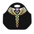 The Seven Chakras Caduceus Print Neoprene Lunch Bag