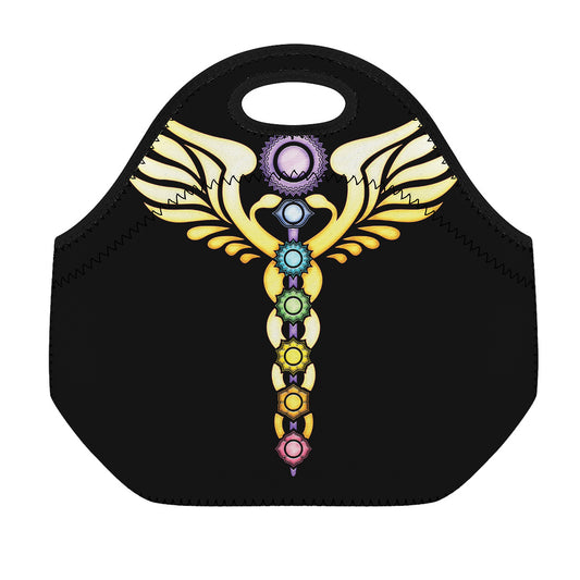 The Seven Chakras Caduceus Print Neoprene Lunch Bag