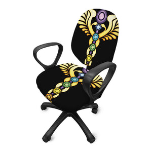 The Seven Chakras Caduceus Print Office Chair Cover