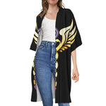 The Seven Chakras Caduceus Print Open Front Beach Cover Up