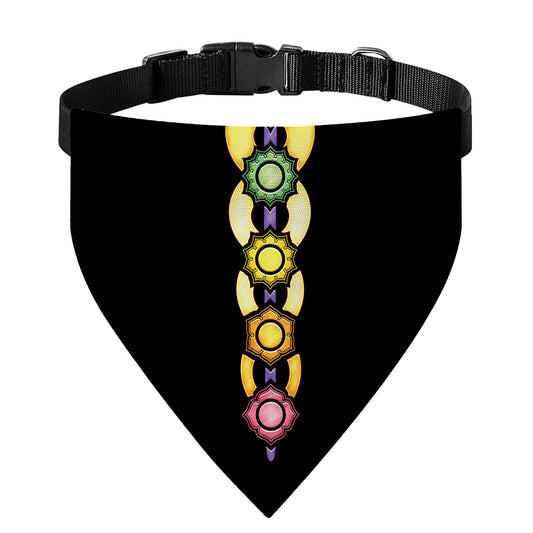 The Seven Chakras Caduceus Print Over The Collar Dog Bandana