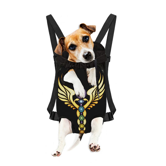 The Seven Chakras Caduceus Print Pet Carrier Backpack