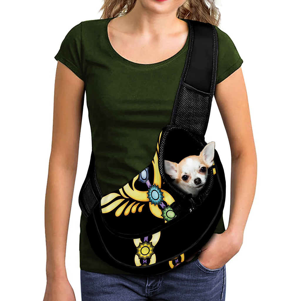 The Seven Chakras Caduceus Print Pet Sling Carrier