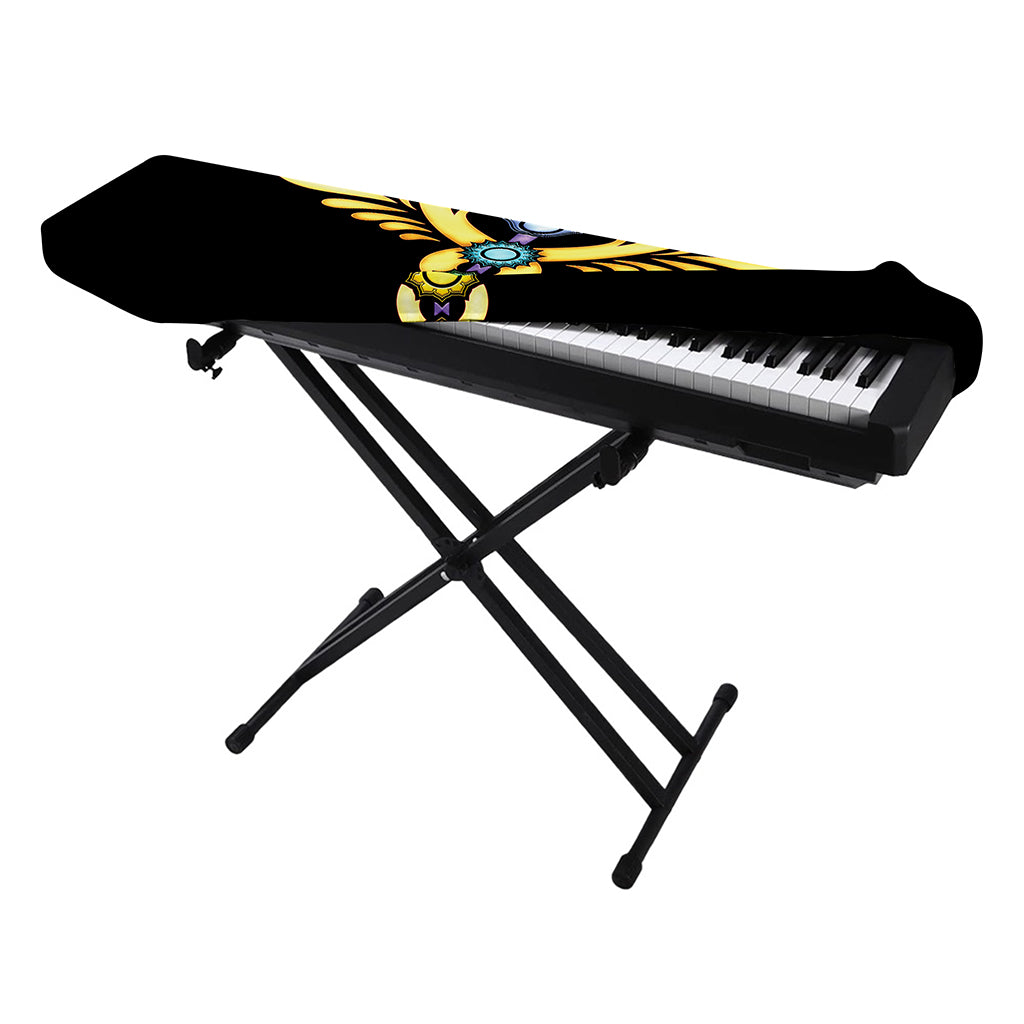 The Seven Chakras Caduceus Print Piano Keyboard Cover