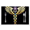 The Seven Chakras Caduceus Print Placemat