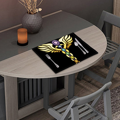 The Seven Chakras Caduceus Print Placemat