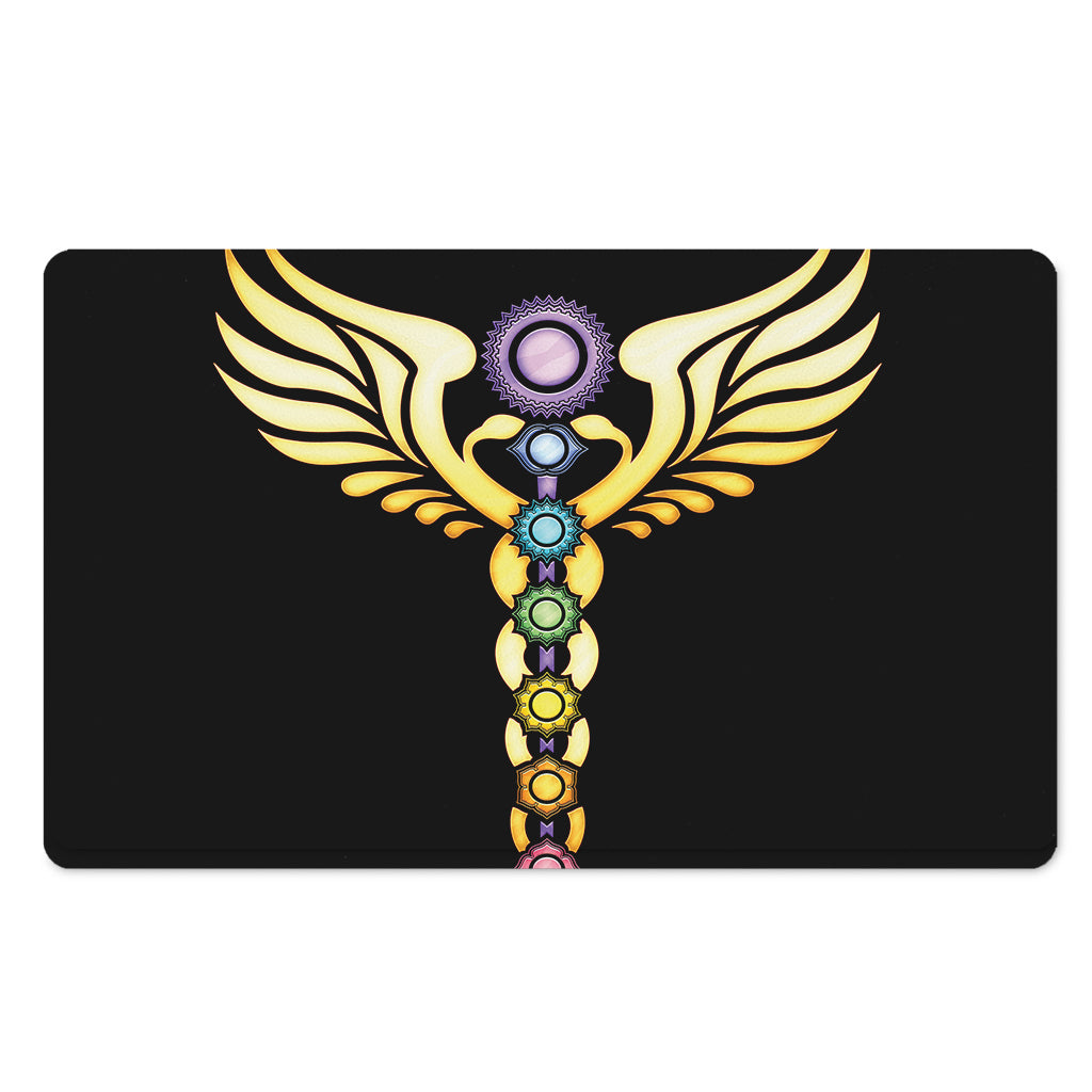 The Seven Chakras Caduceus Print Polyester Doormat