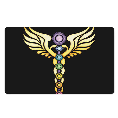 The Seven Chakras Caduceus Print Polyester Doormat