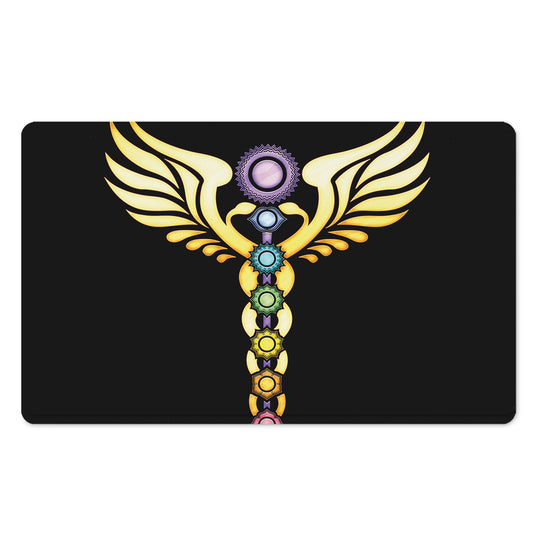 The Seven Chakras Caduceus Print Polyester Doormat