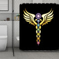 The Seven Chakras Caduceus Print Polyester Shower Curtain