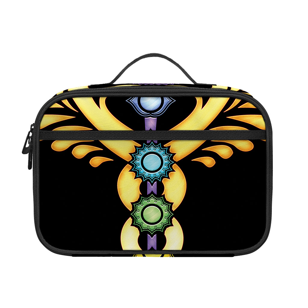 The Seven Chakras Caduceus Print Portable Lunch Bag