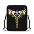 The Seven Chakras Caduceus Print Rectangular Crossbody Bag