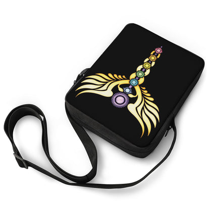 The Seven Chakras Caduceus Print Rectangular Crossbody Bag