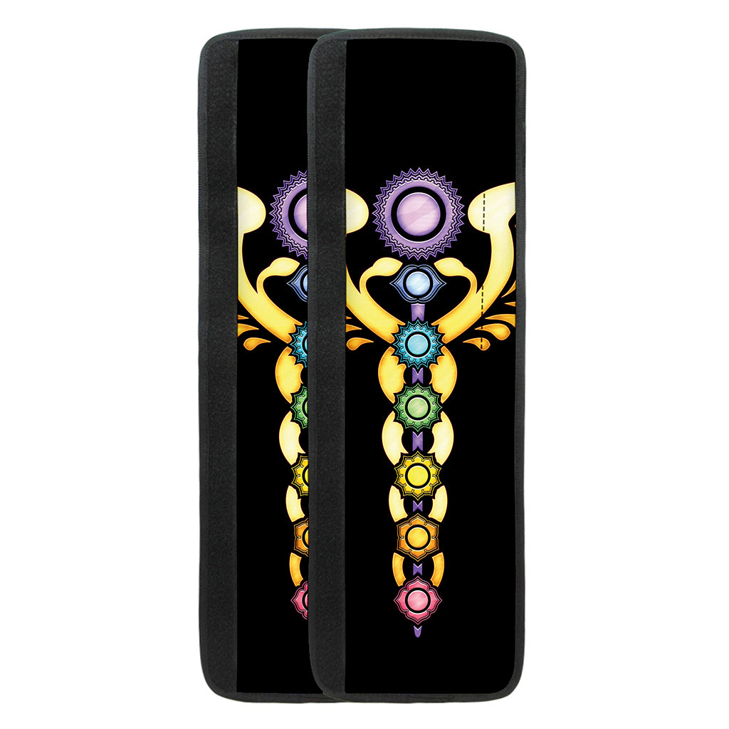 The Seven Chakras Caduceus Print Refrigerator Handle Covers
