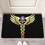 The Seven Chakras Caduceus Print Rubber Doormat