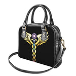 The Seven Chakras Caduceus Print Shoulder Handbag