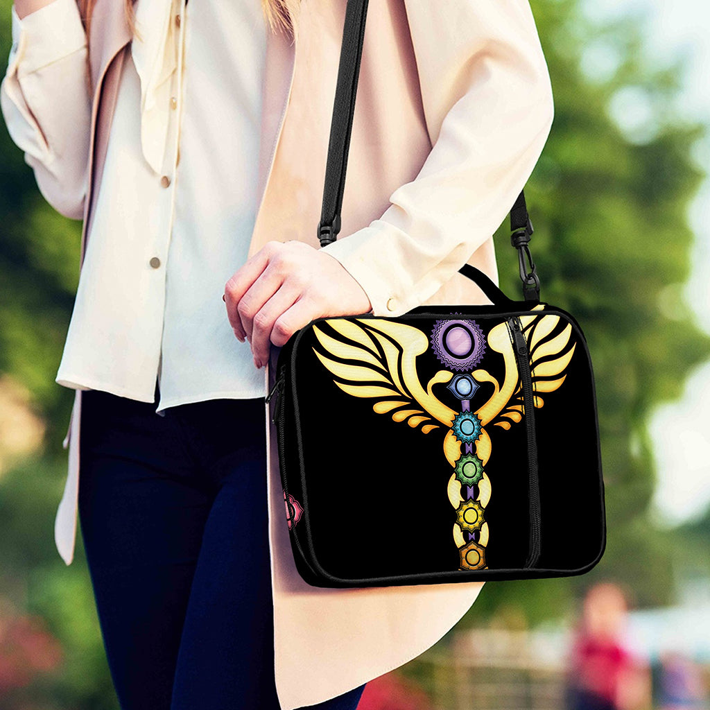 The Seven Chakras Caduceus Print Shoulder Strap Bible Bag