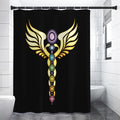 The Seven Chakras Caduceus Print Shower Curtain