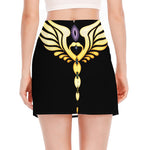 The Seven Chakras Caduceus Print Side Slit Mini Skirt
