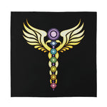 The Seven Chakras Caduceus Print Silk Bandana
