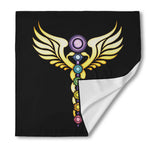 The Seven Chakras Caduceus Print Silk Bandana