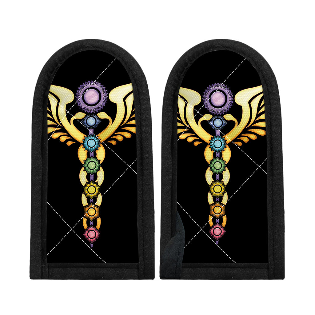 The Seven Chakras Caduceus Print Skillet Handle Cover