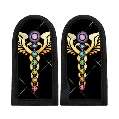The Seven Chakras Caduceus Print Skillet Handle Cover