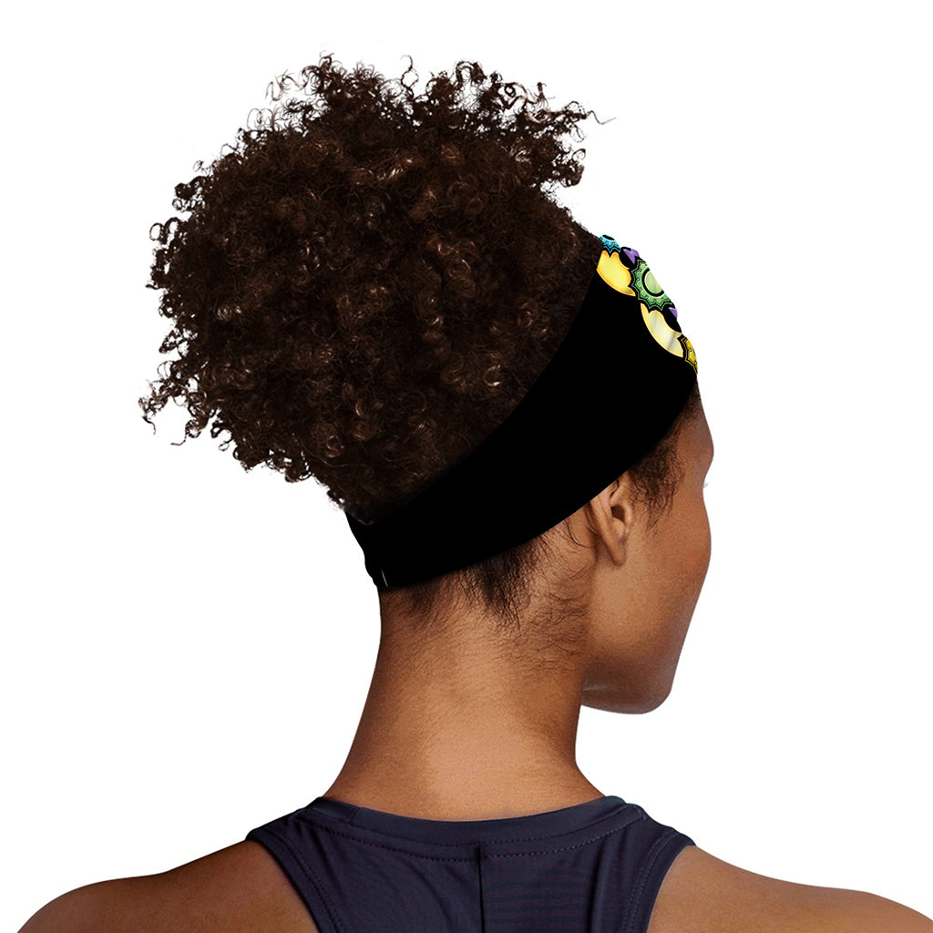 The Seven Chakras Caduceus Print Sports Headband