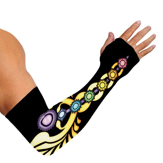 The Seven Chakras Caduceus Print Sun Protection Arm Sleeves