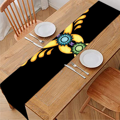 The Seven Chakras Caduceus Print Table Runner