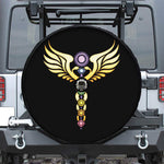 The Seven Chakras Caduceus Print Tire Cover With Camera Hole