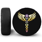 The Seven Chakras Caduceus Print Tire Cover With Camera Hole