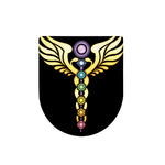 The Seven Chakras Caduceus Print Toilet Lid Cover