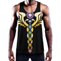 The Seven Chakras Caduceus Print Men's Workout Tank Top