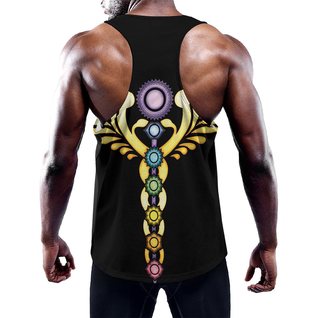 The Seven Chakras Caduceus Print Training Tank Top