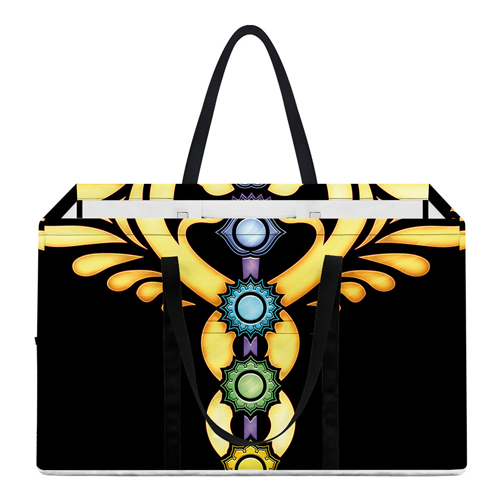 The Seven Chakras Caduceus Print Utility Tote Bag