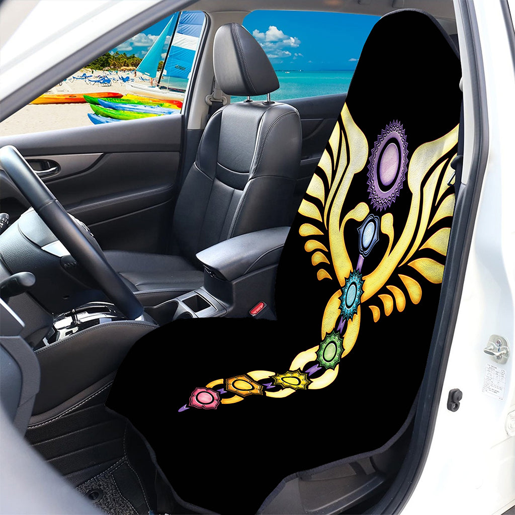 The Seven Chakras Caduceus Print Waterproof Car Seat Cover