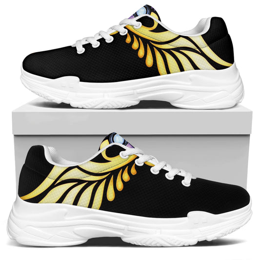The Seven Chakras Caduceus Print White Chunky Shoes