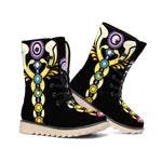 The Seven Chakras Caduceus Print Winter Boots