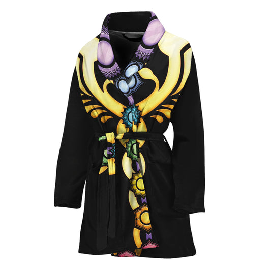 The Seven Chakras Caduceus Print Women's Bathrobe