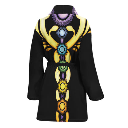 The Seven Chakras Caduceus Print Women's Bathrobe
