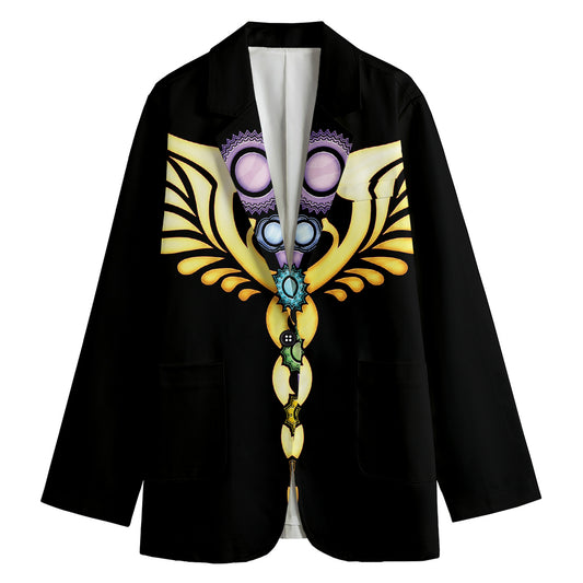 The Seven Chakras Caduceus Print Women's Cotton Blazer