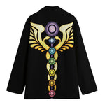 The Seven Chakras Caduceus Print Women's Cotton Blazer