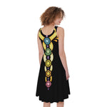 The Seven Chakras Caduceus Print Women's Sleeveless Dress