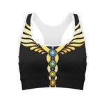 The Seven Chakras Caduceus Print Women's Sports Bra