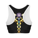 The Seven Chakras Caduceus Print Women's Sports Bra