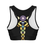 The Seven Chakras Caduceus Print Women's Sports Bra